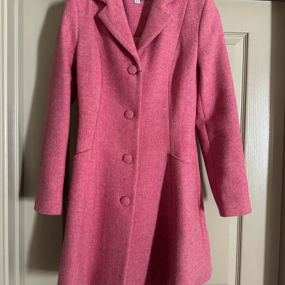 Eliz Scott Elegant Pink Women's Wool Coat